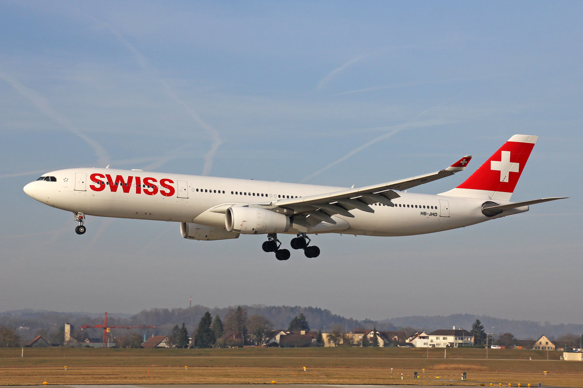 SWISS International Air Lines, HB-JHD, Airbus A330-343X,  St.Gallen , 15.März 2017, ZRH Zürich, Switzerland.