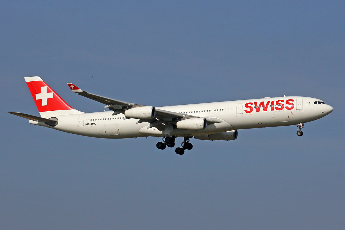 SWISS International Air Lines, HB-JMC, Airbus A340-313X,  Basel , 25.März 2017, ZRH Zürich, Switzerland.