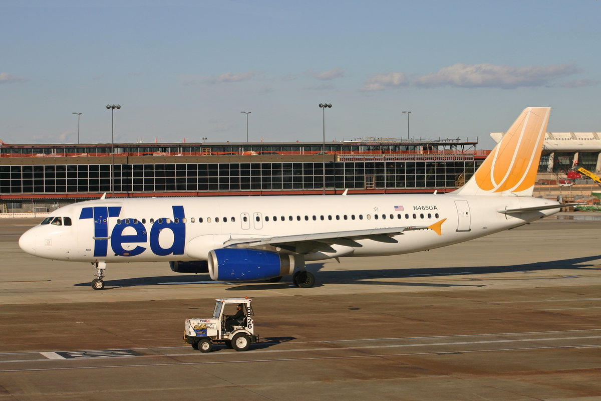Ted, N465UA, Airbus A320-232, msn: 1341, 08.Januar 2007, IAD Washington Dulles, USA.