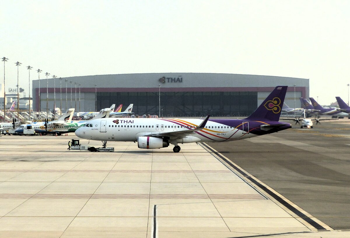 Thai Airways, Airbus A 320-232(WL), HS-TXJ, Bangkok International Airport (BKK/VTBS), 23.3.2024