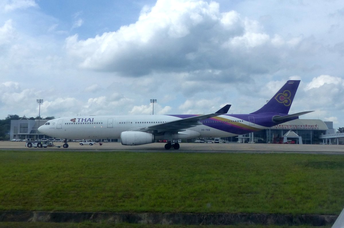 Thai Airways, Airbus A 330-343, HS-TEQ, Krabi International Airport (KBV), 28.10.2018