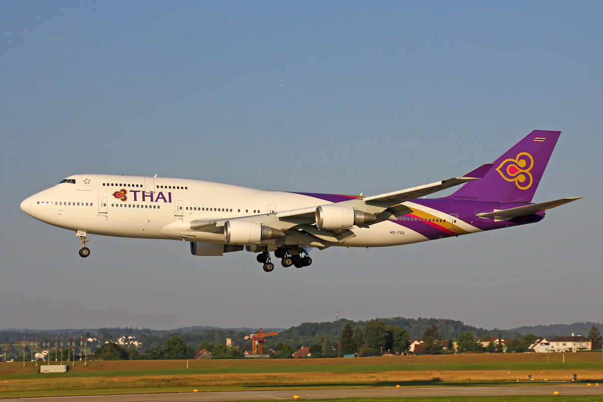 Thai Airways, HS-TGG, Boeing 747-4D7, msn: 33771/1337,  Pathoomawadi , 24.Juli 2019, ZRH Zürich, Switzerland.