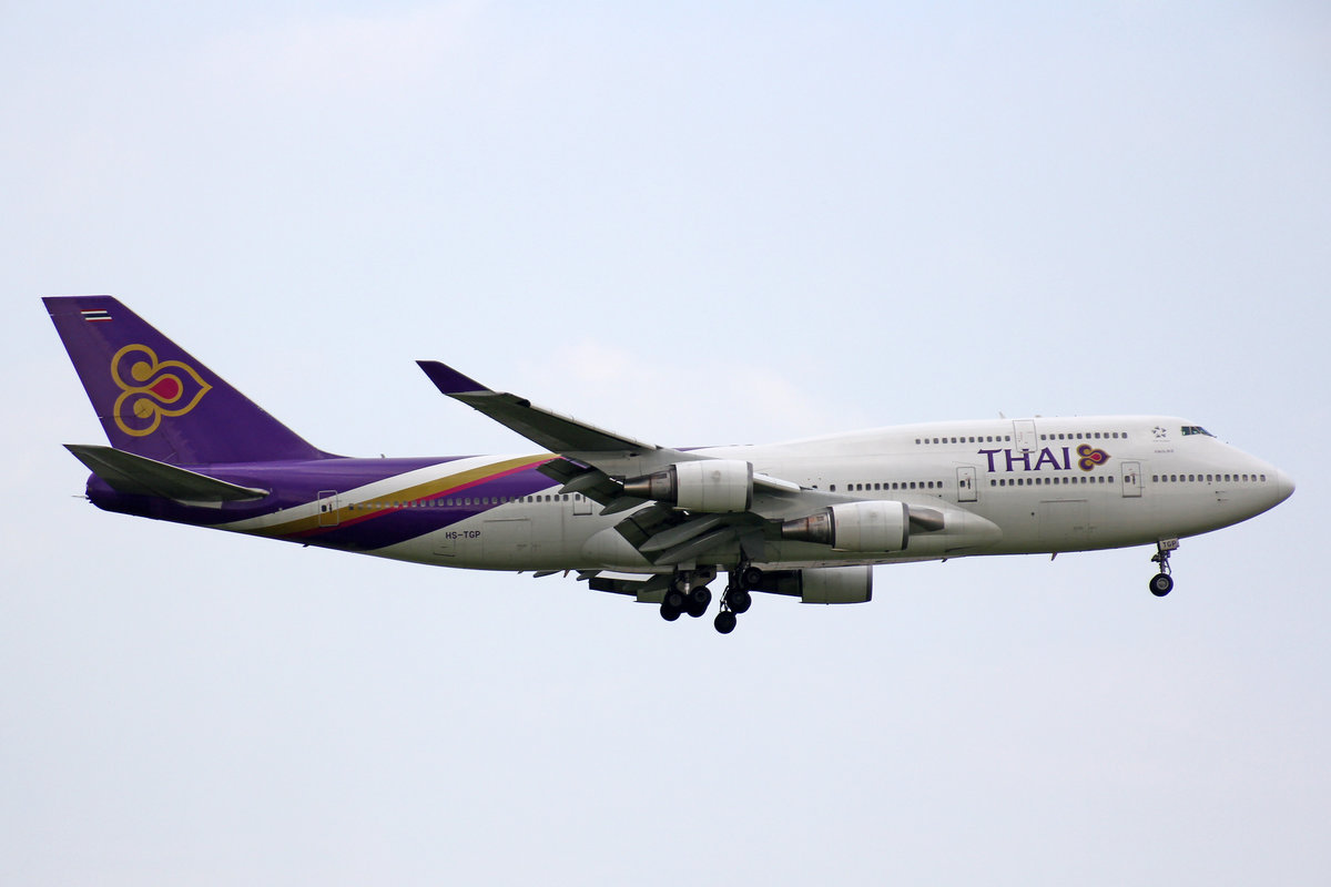 Thai Airways, HS-TGP, Boeing 747-4D7, 09.August 2016, BKK Bangkok Suvarnabhumi, Thailand.