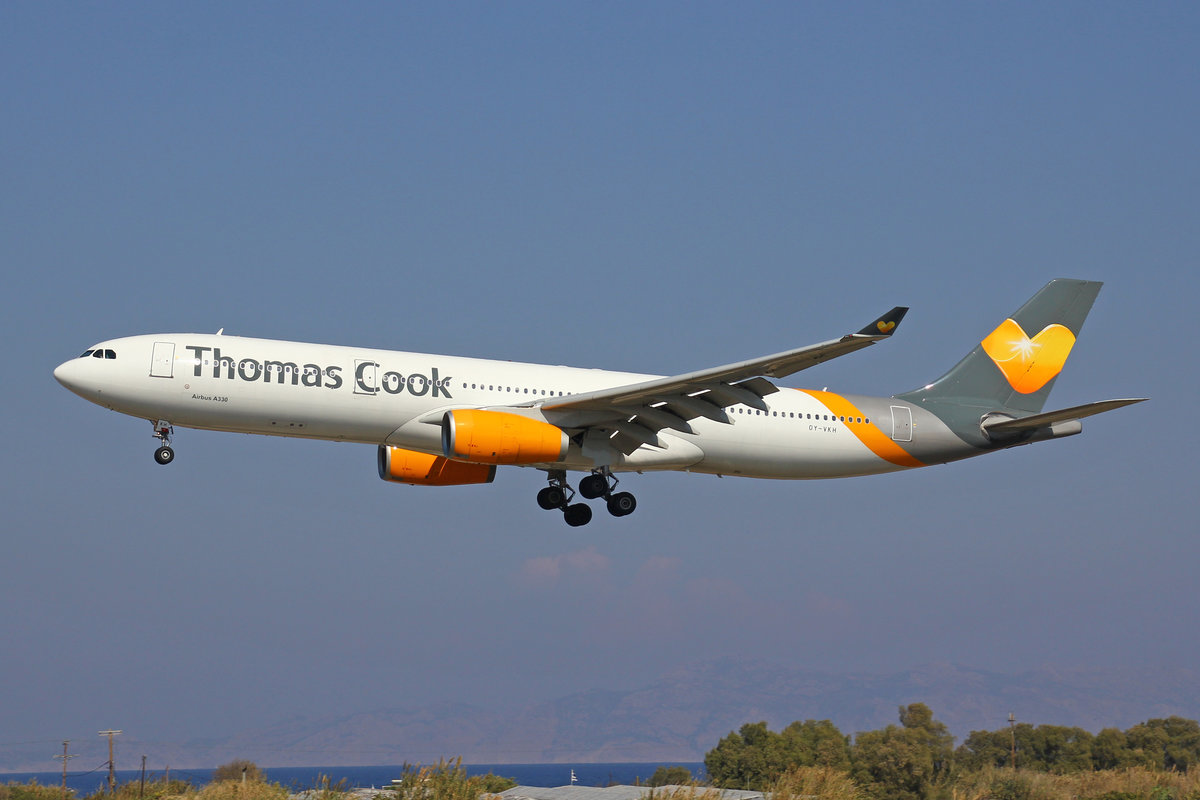 Thomas Cook Airlines Scandinavia, OY-VKH, Airbus A330-343X, msn: 356, 12.Oktober 2018, RHO Rhodos, Greece.