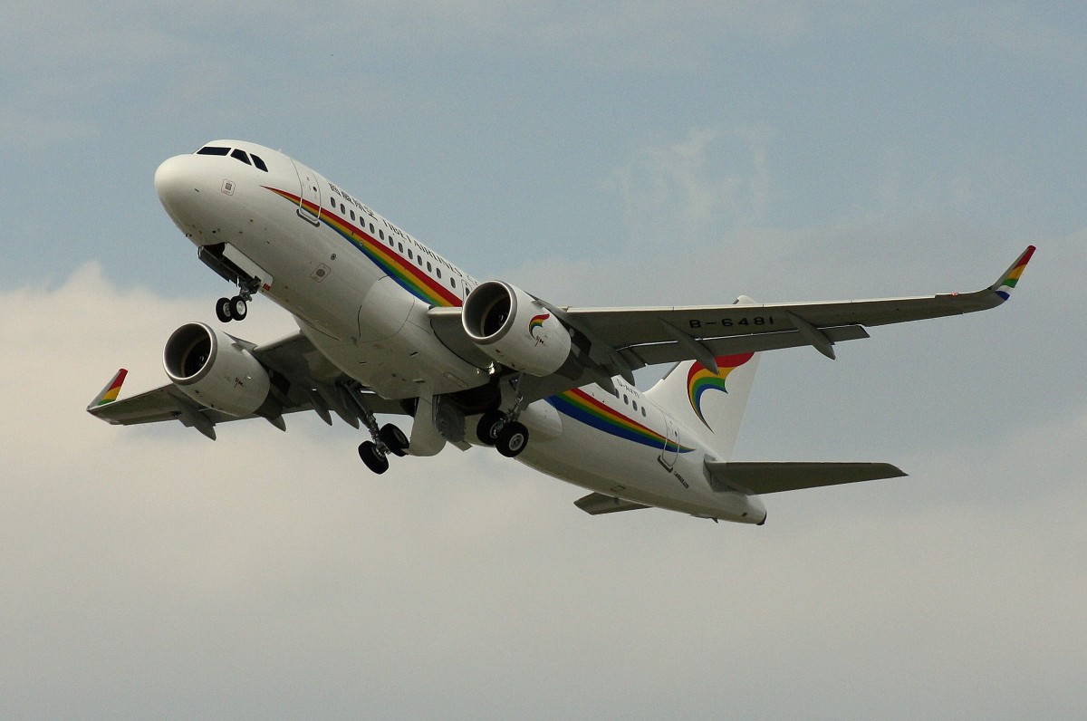 Tibet Airlines,D-AVYI,Reg.B-6481,(c/n 6716),Airbus A319-100(SL),24.07.2015,XFW-EDHI,Hamburg-Finkenwerder,Germany(Testflug F1)