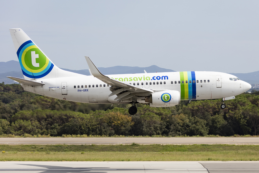 Transavia, PH-XRX, Boeing, B737-7K2, 01.10.2015, GRO, Girona, Spain 



