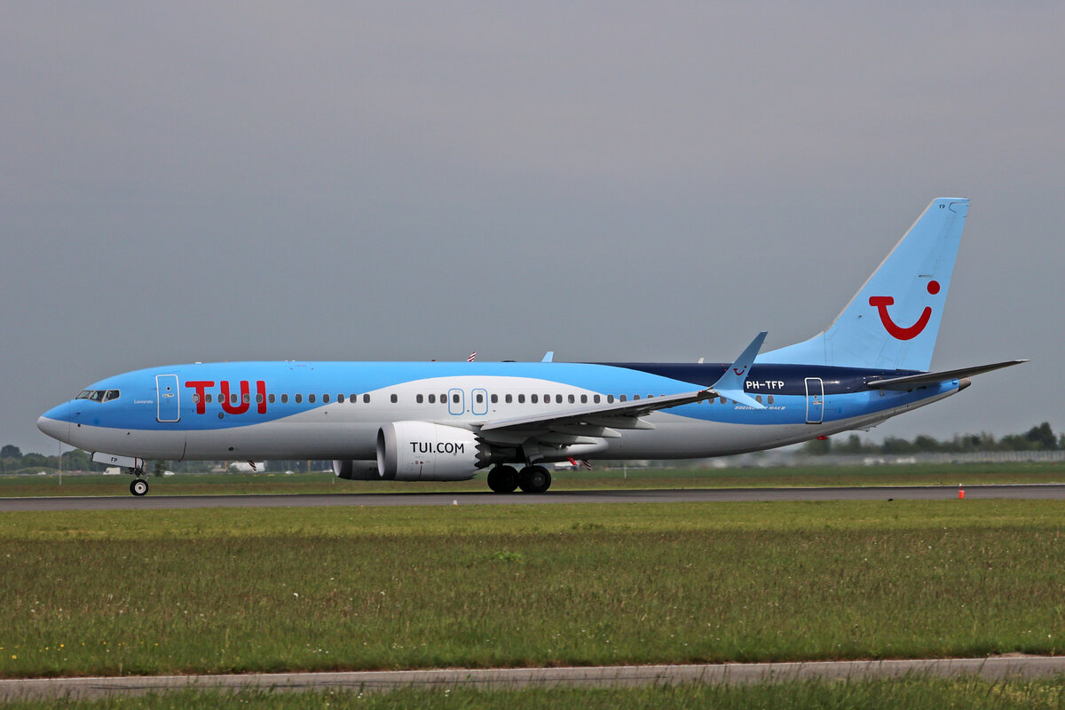TUI Airlines Nederland, PH-TFP, Boeing B737-8MAX, msn: 44649/7385,  Lanzarote , 18.Mai 2023, AMS Amsterdam, Netherlands.