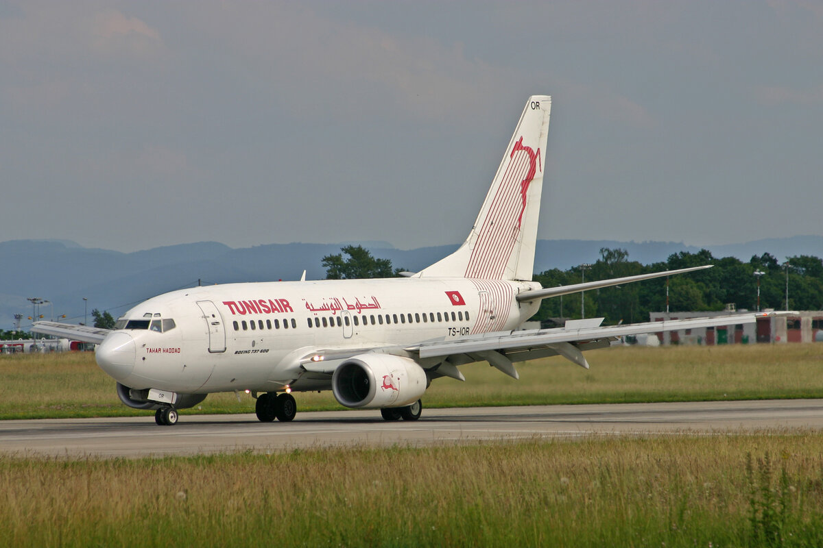 Tunisair, TS-IOR, Boeing B737-6H3, msn: 29502/816,  Tahar Haddad , 14.Juni 2008, BSL Basel - Mühlhausen, Switzerland.