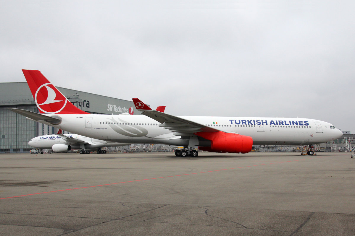 Turkish Airlines, EI-FMI, Airbus A330-343, 3.Dezember 2016, ZRH Zürich, Switzerland. Wird in Zürich Kloten für Turkish Airlines vorbereitet. Ex JA330N Skymark Airlines, nicht übernommen.