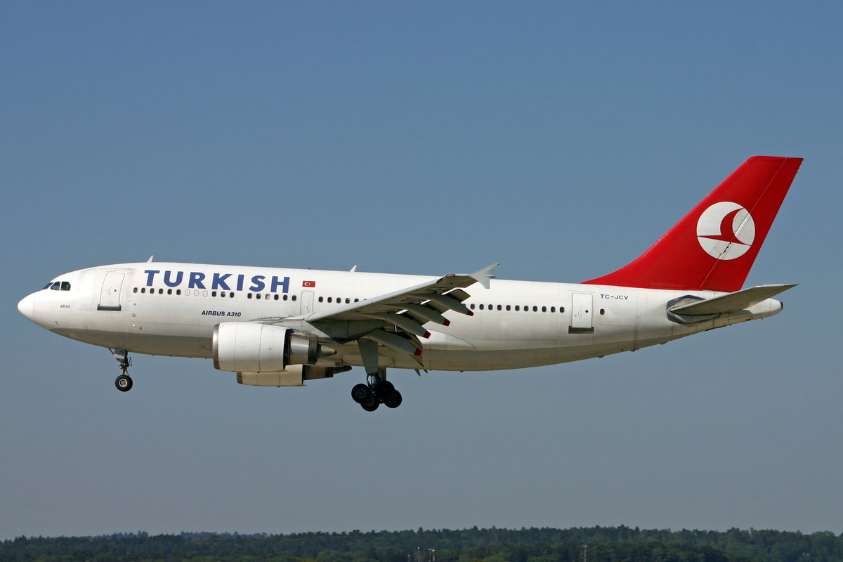Turkish Airlines, TC-JCV, Airbus A310-304, msn: 476,  Aras , 18.Juli 2006, ZRH Zürich, Switzerland.