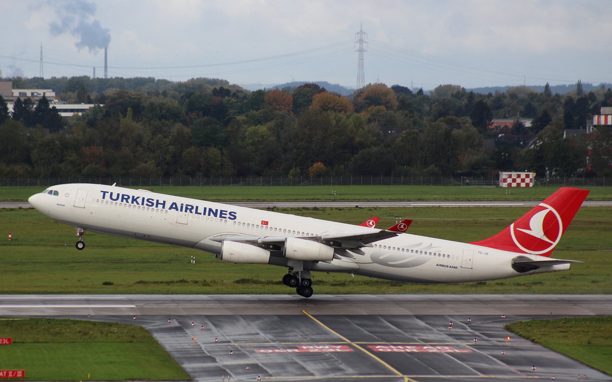 Turkish Airlines, TC-JII, MSN 331, Airbus A 340-313X,08.10.2017, DUS-EDDL, Düsseldorf, Germany (Name: Mersin) 