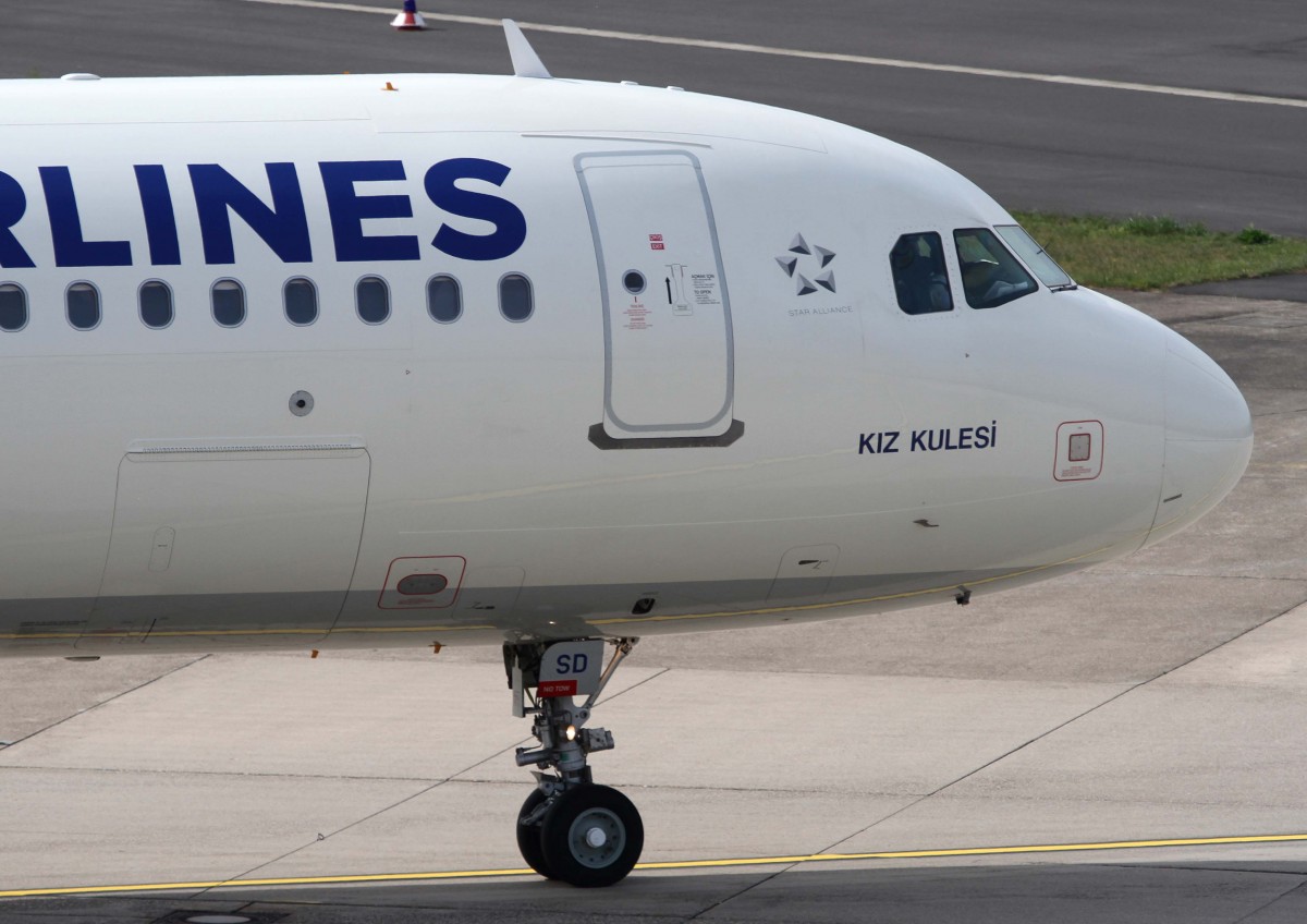 Turkish Airlines, TC-JSD  Kiz Lulesi , Airbus, A 321-200 (Bug/Nose ~ neue TA-Lackierung), 02.04.2014, DUS-EDDL, Dsseldorf, Germany 