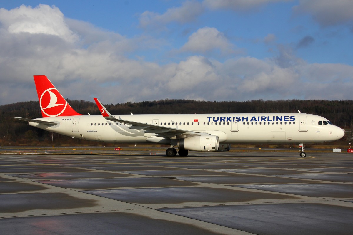 Turkish Airlines, TC-JSG, Airbus A321-231,  Ordu , 23.Januar 2016, ZRH Zürich, Switzerland.