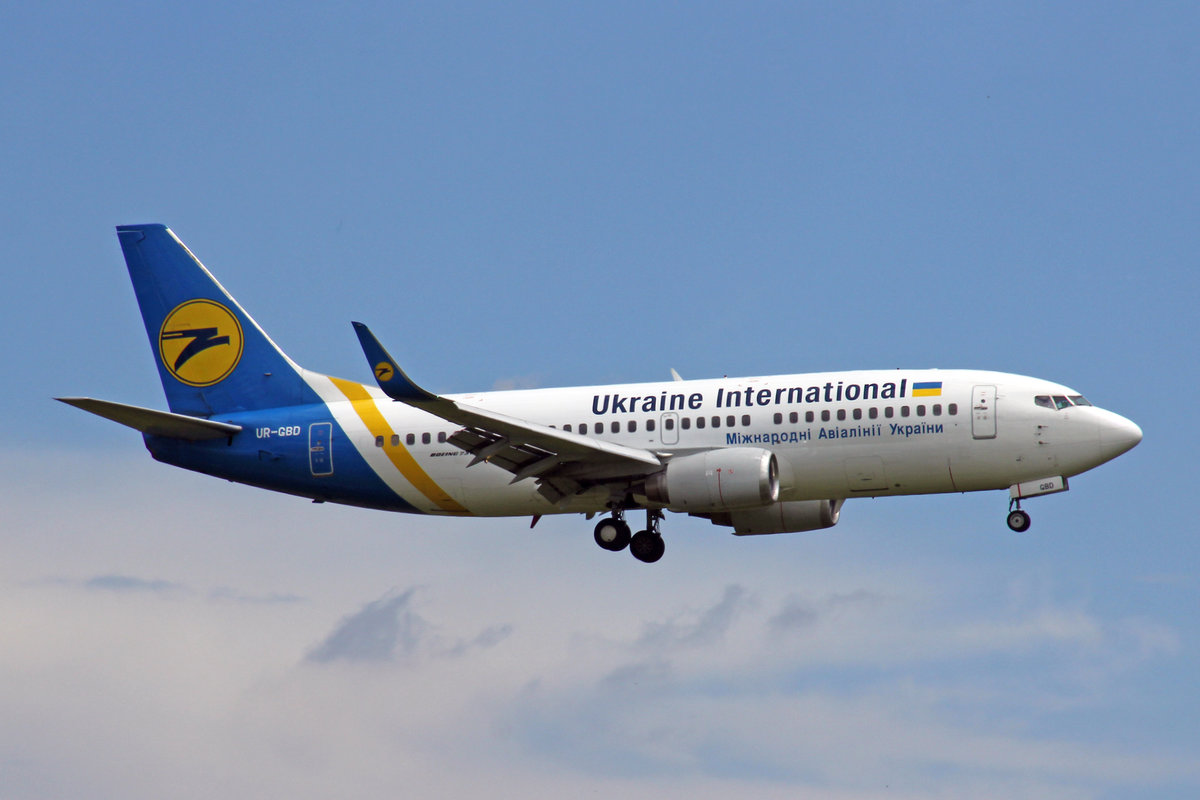 Ukraine International Airlines, UR-GBD, Boeing 737-36Q, 29.Juli 2017, ZRH Zürich, Switzerland.