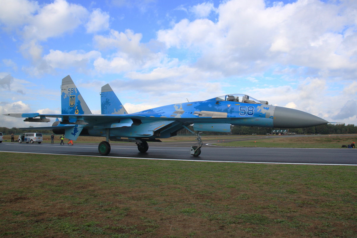 Ukrainian Air Force, Sukhoi SU-27 Flanker, Kennung: 58. Belgian Air Force Days, 07.09.2018, Kleine Brogel Airbase. 