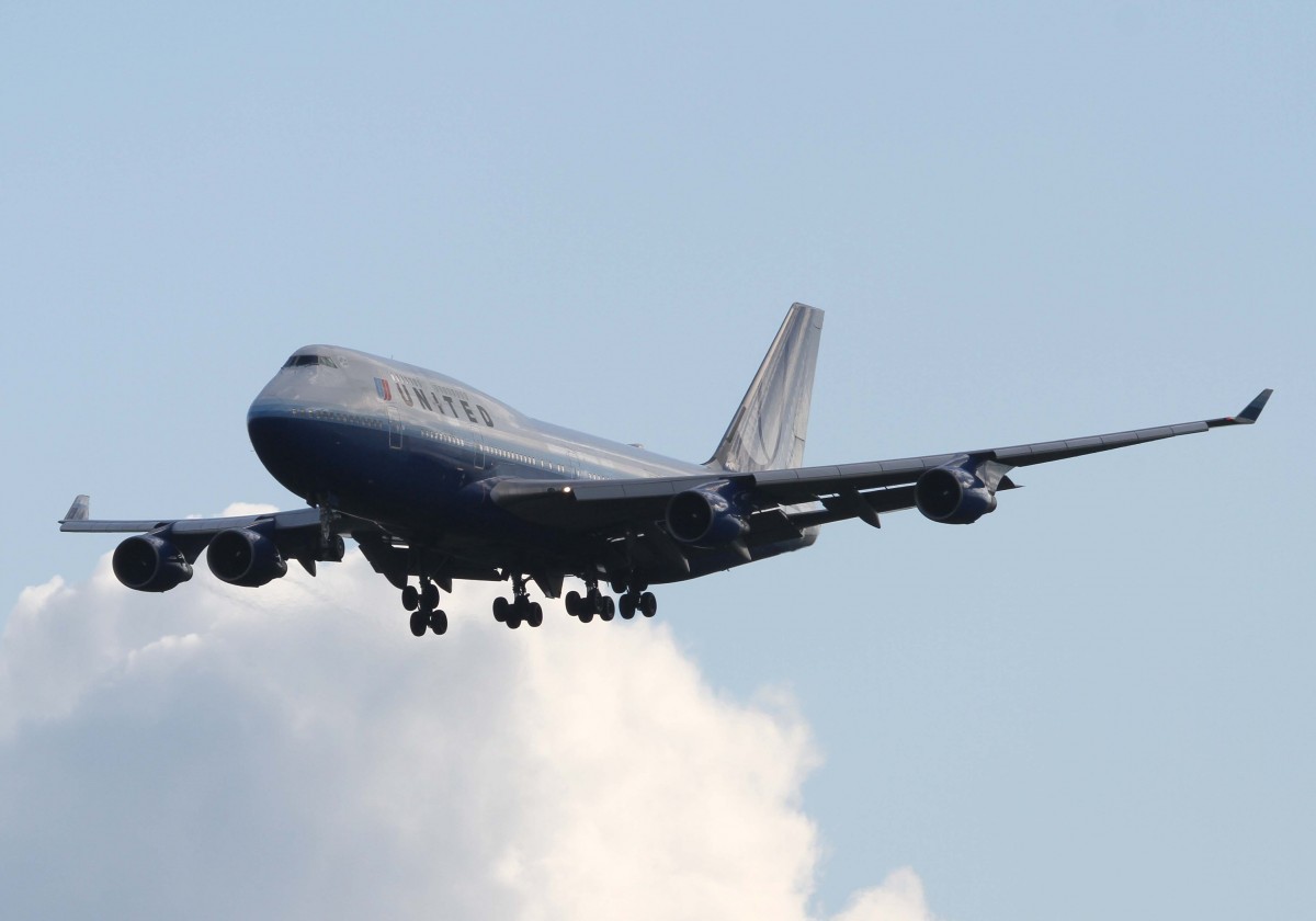 United Airlines, N122UA, Boeing, 747-400 (alte UA-Lackierung), 18.04.2014, FRA-EDDF, Frankfurt, Germany 