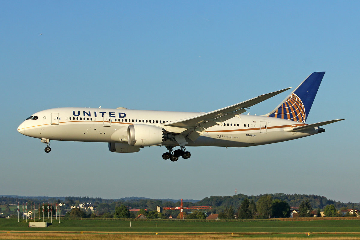United Airlines, N20904, Boeing 787-824, msn: 34824/053, 10.September 2018, ZRH Zürich, Switzerland.