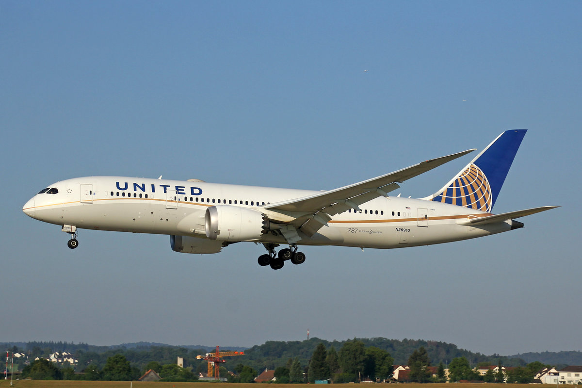 United Airlines, N26910, Boeing 7897-824, msn: 34826/145, 24.Juli 2019, ZRH Zürich, Switzerland.