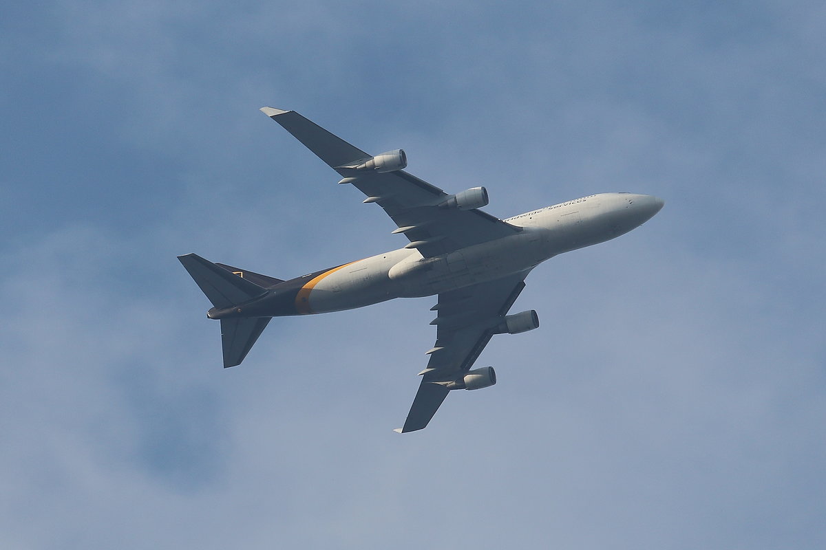 United Parcel Service, Boeing 747-45E(BCF), N579UP. Aus Louisville kommend im Anflug auf Köln-Bonn (EDDK) am 16.03.2020. 