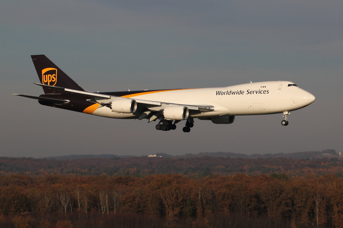 United Parcel Service, Boeing 747-8F, N617UP. Köln-Bonn (EDDK) am 24.11.2019.