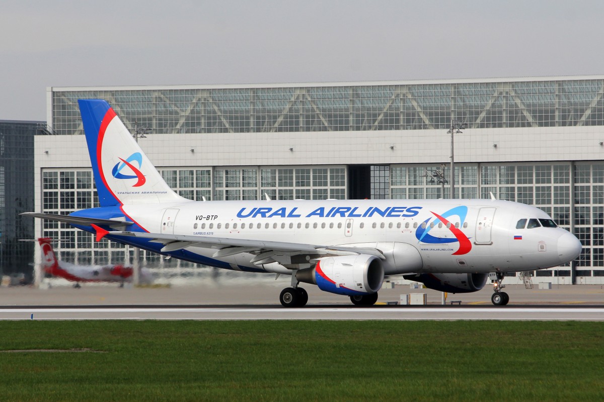 Ural Airlines, VQ-BTP, Airbus A319-111, 13.September 2015, MUC München, Germany.