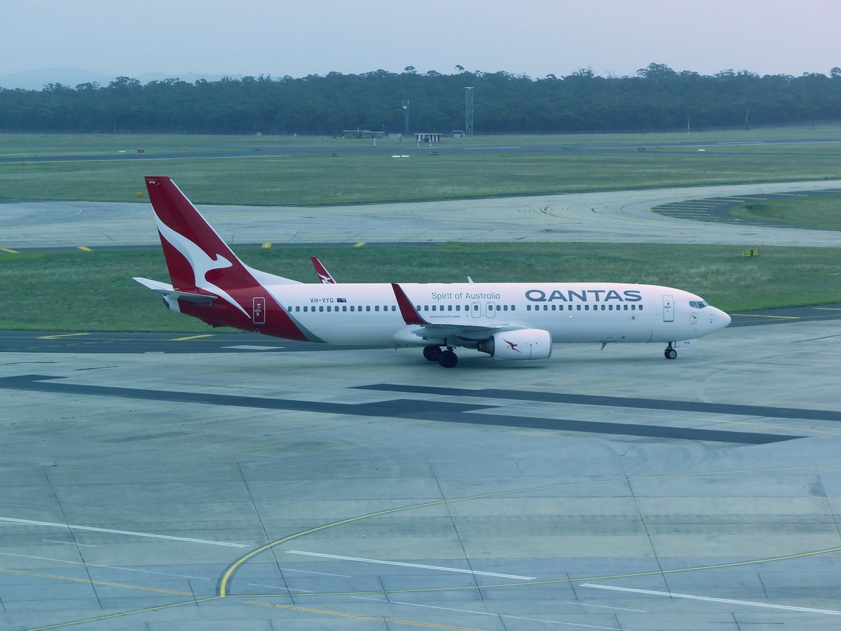 VH-VYG, Boeing 737-838, Qantas Airways, Melbourne Airpot, (MEL), 20.1.2018