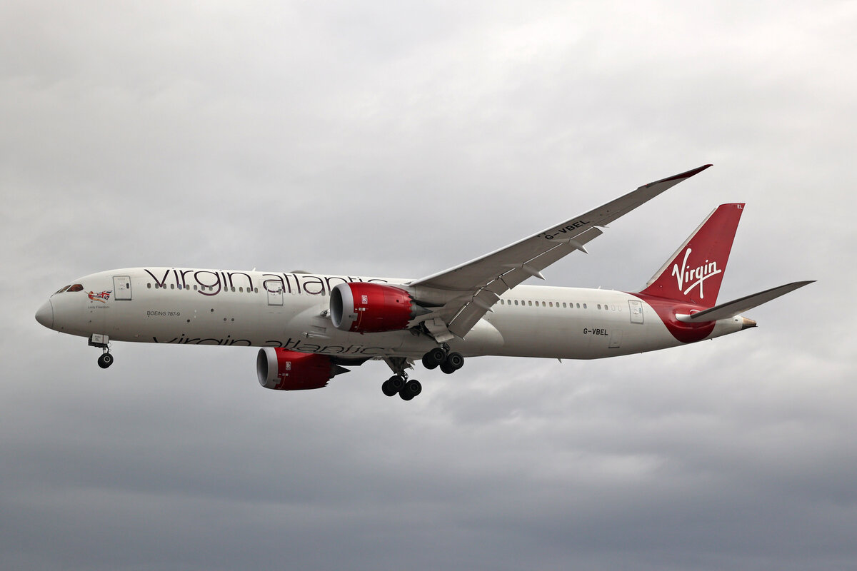 Virgin Atlantic, G-VBEL, Boeing B787-9, msn: 37980/665,  Lady Freedom , 04.Juli 2023, LHR London Heathrow, United Kingdom.