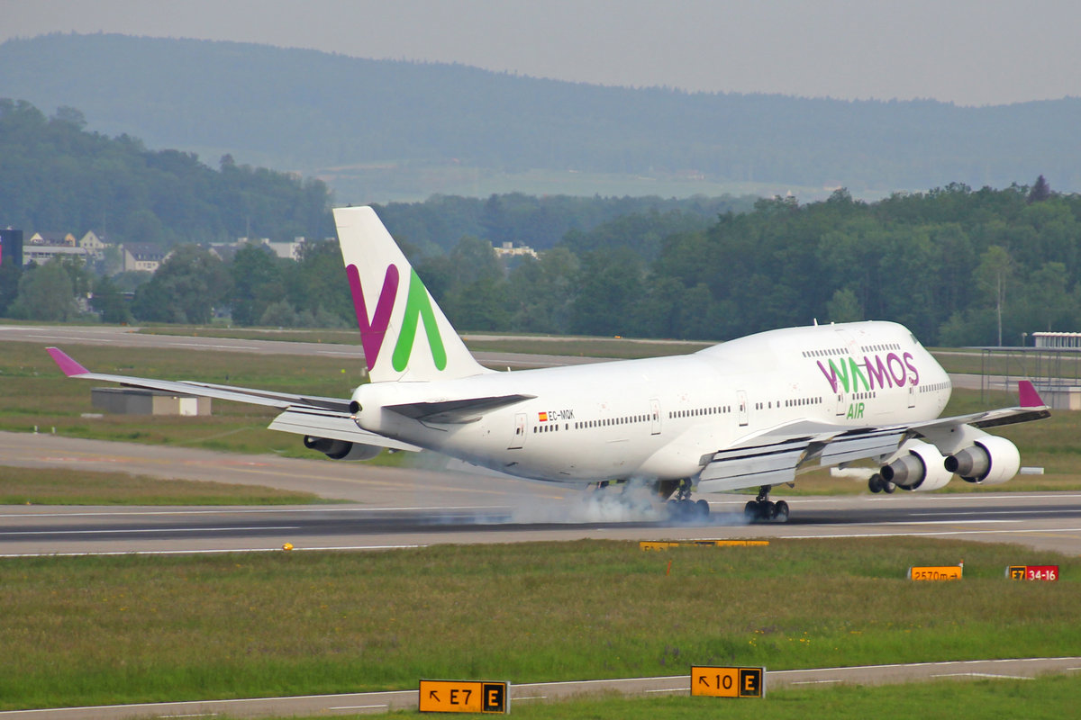 Wamos Air (for SunExpress), EC-MQK, Boeing 747-4H6, msn: 28427/1147, 25.Mai 2019, ZRH Zürich, Switzerland.
