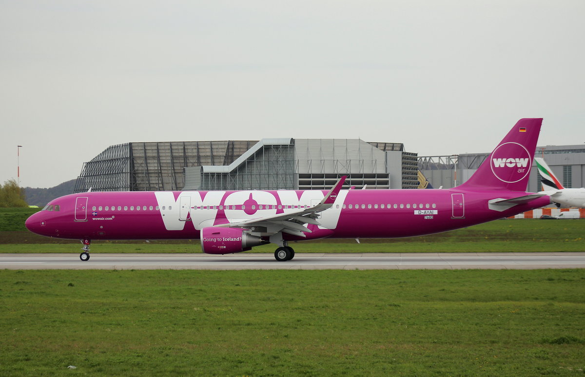 WOW Air, D-AYAI, Reg.TF-PRO, MSN 7680, Airbus A321-211 (SL),04.05.2017, XFW-EDHI, Hamburg-Finkenwerder, Germany 