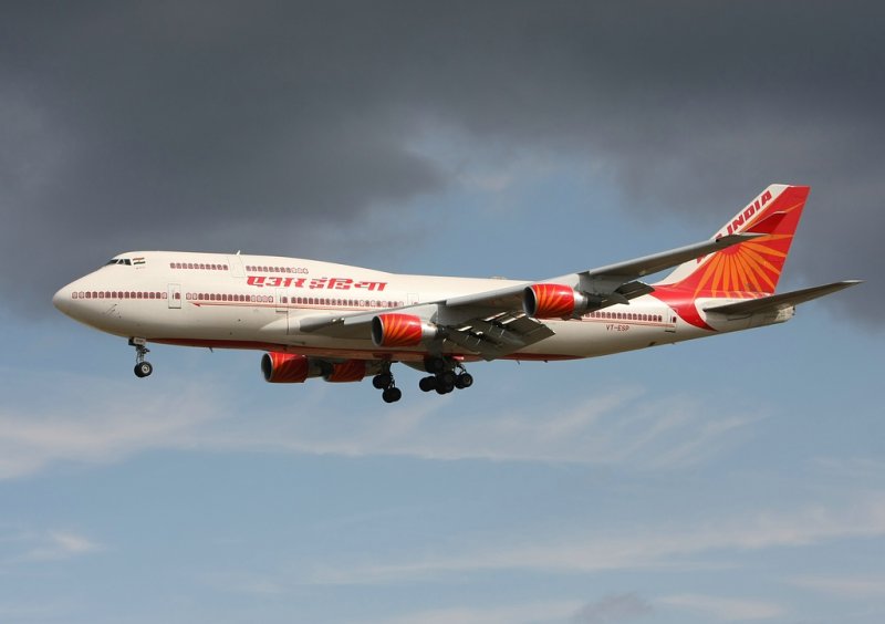Landeanflug B747 Air India in Frankfurt. 