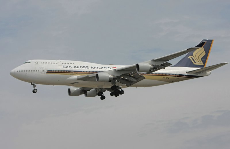 Landeanflug, B747 Singapore Airlines in Frankfurt. 

 