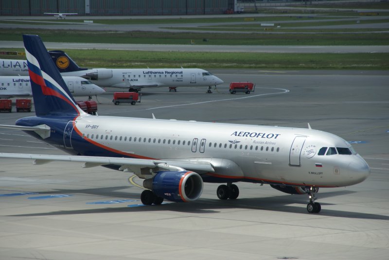A320 der Aeroflot gekommen aus Moskau 