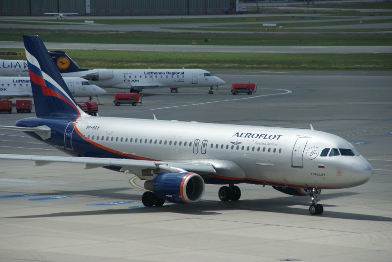 A320 der Aeroflot gekommen aus Moskau