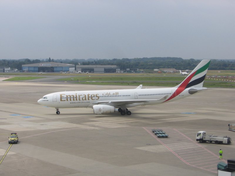 Ein Airbus A 330-200 der Emirates ist gerade aus Dubai