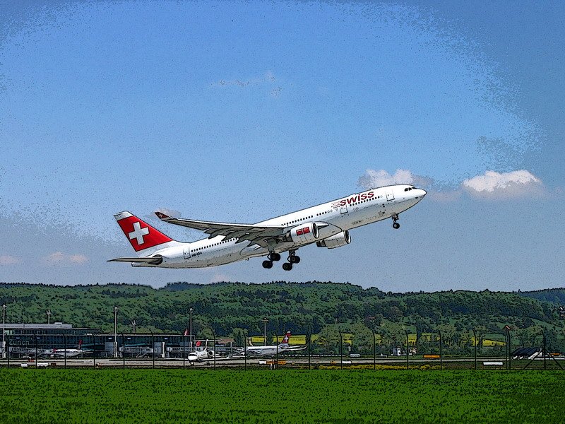 Swiss International Air Lines, HB-IQA, Airbus A330-223. Der Airbus hebt