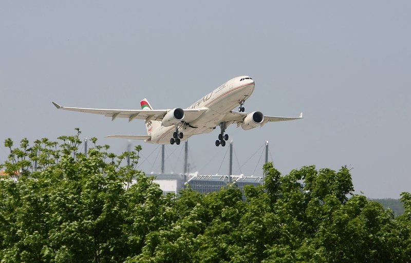 Takeoff,A330 Etihad,in MUC,M�nchen.  