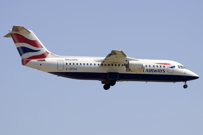British Airways, G-CFAA, BAe, ARJ-100, 21.06.2009, BCN, Barcelona, Spain 

