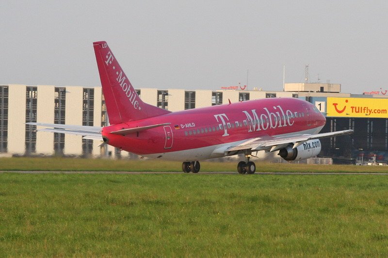 Flughafen Hannover die T-Mobile Maschine hebt ab. 25.04.2007