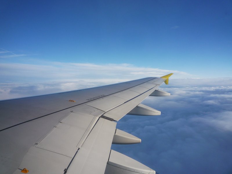 Im Steigflug eines Airbus 319-132 der deutschen Airline Germanwings. 