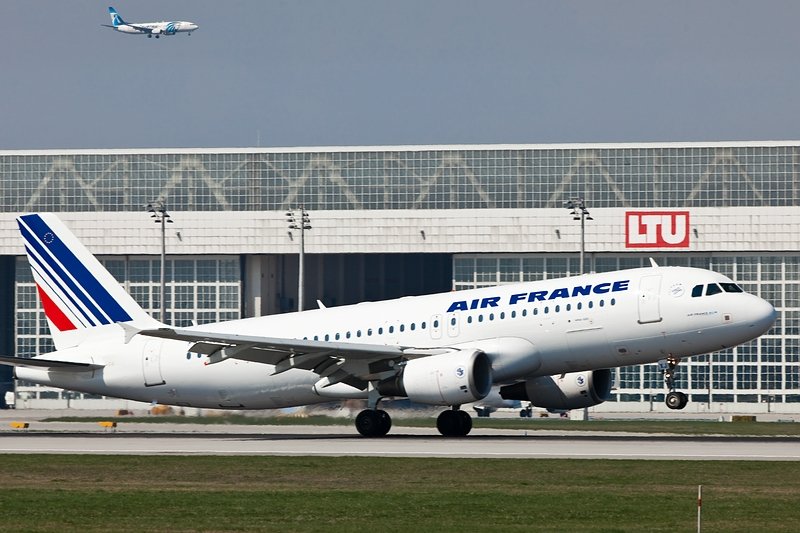 Landung,A320/Air France/MUC/Mnchen/Germany.