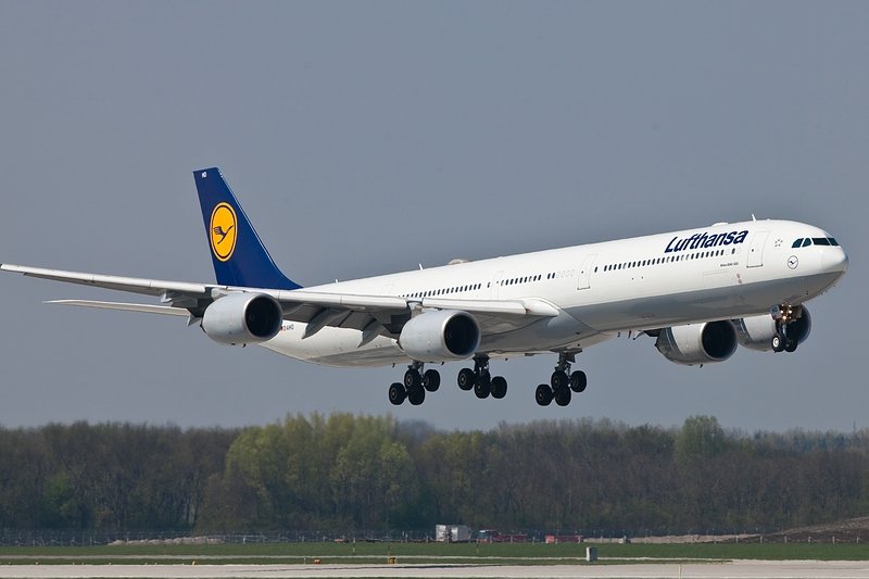 Landung,A340-600/Lufthansa/MUC/Mnchen/Germany.