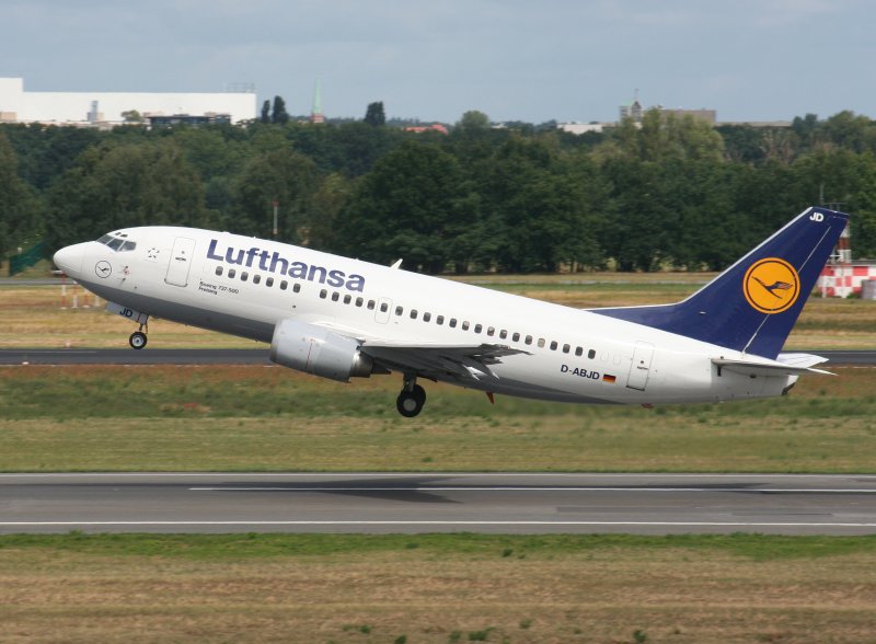 Lufthansa B 737-530 D-ABJD Freising beim Start in Berlin-Tegel am