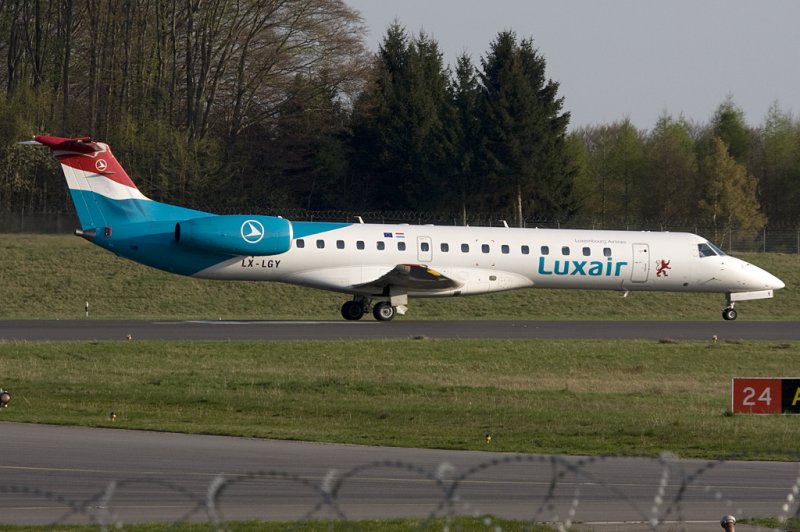 Luxair, LX-LGY, Embraer, ERJ-145, 10.04.2009, LUX, Luxemburg, Luxemburg 

