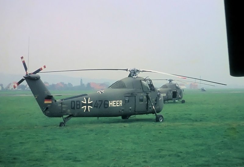 Sikorsky H-34 G-3 der Heeresflieger, QB+476 Oktober 1963 in B�ckeburg-Achum.