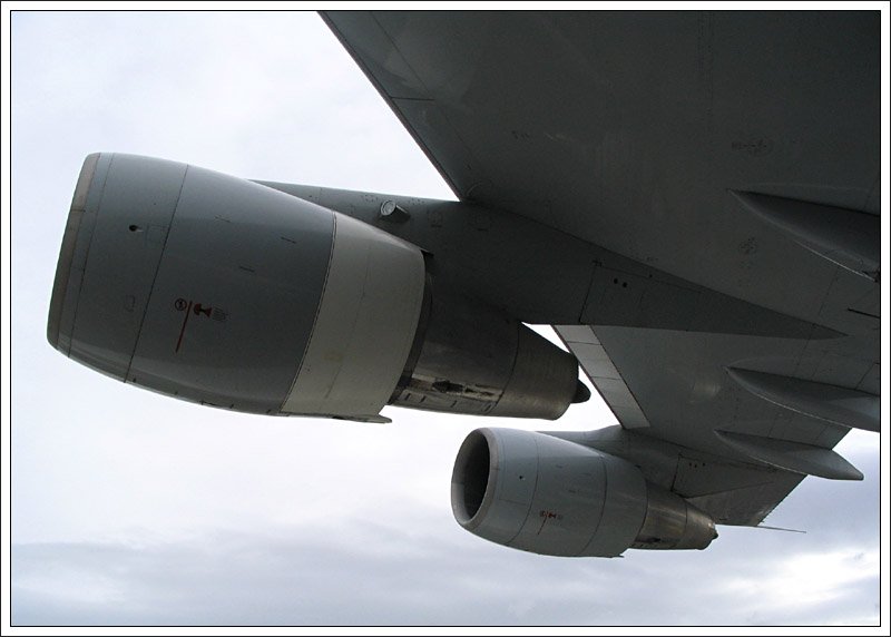 Detail der Boing 747. So fliegen die bei uns �bers