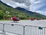Air Zermatt, HB-ZIA, HB-ZLW, HB-ZOY, HB-ZVS und HB-ZAZ, 13.5.23, Heliport Raron.