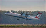 Austrian OE-LGD, Bombardier Dash8 bei Trainingsflug auf Maribor Flughafen MBX.