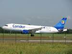 Condor (Thomas Cook)  Airbus A320-212  D-AICL, grne Abdeckung auf dem Bug