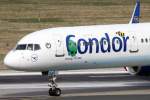 Condor, D-ABOE, Boeing, 757-330 wl (Bug/Nose ~ Janosch-St. & Misch-Lkrg.), 03.04.2015, DUS-EDDL, Dsseldorf, Germany