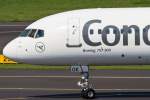 Condor (DE-CFG), D-ABOK, Boeing, 757-330 wl (Bug/Nose ~ neue  Sunny Heart  Lkrg.), 22.08.2015, DUS-EDDL, Düsseldorf, Germany 